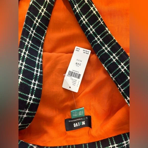 BNWT Maeve Green Plaid Pinafore skirt 24w Anthropologie - Picture 7 of 7